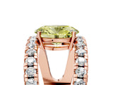 Rose gold Fancy Yellow Oval  Solitaire Split Shank Pave Diamond Ring_49