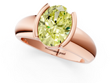 Rose gold Fancy Yellow Oval  Solitaire Tension Set Diamond Ring with Wide Band_21