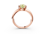Rose gold Fancy Yellow Oval  Solitaire Tension Set Diamond Ring with Wide Band_23