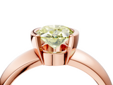 Rose gold Fancy Yellow Oval  Solitaire Tension Set Diamond Ring with Wide Band_24