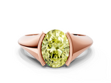 Rose gold Fancy Yellow Oval  Solitaire Tension Set Diamond Ring_20