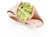 Rose gold Fancy Yellow Oval  Solitaire Tension Set Diamond Ring_21