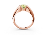 Rose gold Fancy Yellow Oval  Solitaire Tension Set Diamond Ring_23