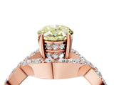 Rose gold Fancy Yellow Oval  Solitaire Twist Band Pavé Diamond Engagement Ring_37