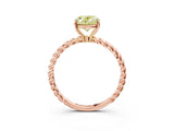 Rose gold Fancy Yellow Oval  Solitaire Twist Band Ring with Four-Prong Setting_71