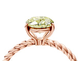 Rose gold Fancy Yellow Oval  Solitaire Twist Band Ring with Four-Prong Setting_72