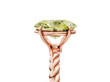 Rose gold Fancy Yellow Oval  Solitaire Twist Band Ring with Four-Prong Setting_73