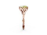 Rose gold Fancy Yellow Oval  Solitaire Twist Band Six-Prong Setting 3