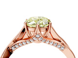 Rose gold Fancy Yellow Oval  Solitaire Twist Band Six-Prong Setting 5
