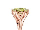 Rose gold Fancy Yellow Oval  Solitaire Twist Band Six-Prong Setting