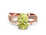 Rose gold Fancy Yellow Oval  Solitaire Twist Band with Pavé Accents and Four-Prong Setting_20