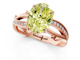 Rose gold Fancy Yellow Oval  Solitaire Twist Band with Pavé Accents and Four-Prong Setting_21