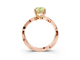 Rose gold Fancy Yellow Oval  Solitaire Twist Band with Pavé Accents and Four-Prong Setting_23