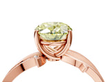 Rose gold Fancy Yellow Oval  Solitaire Twist Band with Pavé Accents and Four-Prong Setting_24