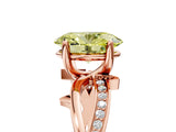 Rose gold Fancy Yellow Oval  Solitaire Twist Band with Pavé Accents and Four-Prong Setting_25