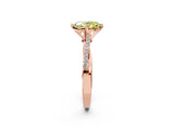 Rose gold Fancy Yellow Oval  Solitaire Twist Band with Pavé Diamonds and Four-Prong Setting_74