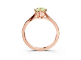 Rose gold Fancy Yellow Oval  Solitaire Twist Band with Pavé Diamonds and Four-Prong Setting_75