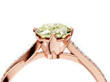 Rose gold Fancy Yellow Oval  Solitaire Twist Band with Pavé Diamonds and Four-Prong Setting_76