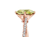 Rose gold Fancy Yellow Oval  Solitaire Twist Band with Pavé Diamonds and Four-Prong Setting_77