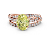 Rose gold Fancy Yellow Oval  Solitaire Twist Band with Pavé Setting and Four-Prong Setting_115
