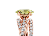 Rose gold Fancy Yellow Oval  Solitaire Twist Band with Pavé Setting and Four-Prong Setting_120