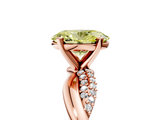 Rose gold Fancy Yellow Oval  Solitaire Twist Band with Pave Prong Setting_27