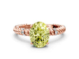 Rose gold Fancy Yellow Oval  Solitaire Twisted Band Prong Set Engagement Ring_61