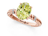 Rose gold Fancy Yellow Oval  Solitaire Twisted Band Prong Set Engagement Ring_62