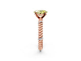 Rose gold Fancy Yellow Oval  Solitaire Twisted Band Prong Set Engagement Ring_63