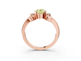 Rose gold Fancy Yellow Oval  Solitaire Twisted Band Scroll Prong Ring_23