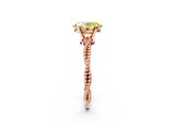 Rose gold Fancy Yellow Oval  Solitaire Twisted Band with Bead Prong Setting_398