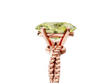 Rose gold Fancy Yellow Oval  Solitaire Twisted Band with Bead Prong Setting_401