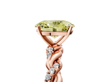Rose gold Fancy Yellow Oval  Solitaire Twisted Band with Pavé Accents and Four-Prong Setting_8