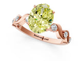 Rose gold Fancy Yellow Oval  Solitaire Twisted Band with Prong Setting 1
