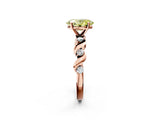 Rose gold Fancy Yellow Oval  Solitaire Twisted Band with Prong Setting 2