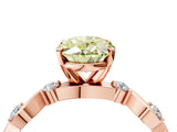 Rose gold Fancy Yellow Oval  Solitaire Twisted Band with Prong Setting 4