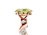 Rose gold Fancy Yellow Oval  Solitaire Twisted Band with Prong Setting 5