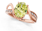 Rose gold Fancy Yellow Oval  Solitaire Twisted Band with Prong Setting_4