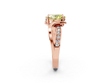 Rose gold Fancy Yellow Oval  Solitaire Twisted Band with Prong Setting_5
