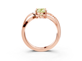 Rose gold Fancy Yellow Oval  Solitaire Twisted Band with Prong Setting_6