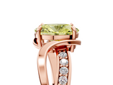 Rose gold Fancy Yellow Oval  Solitaire Twisted Band with Prong Setting_8