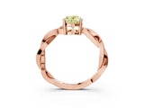 Rose gold Fancy Yellow Oval  Solitaire Twisted Pave Diamond Ring with Four-Prong Setting_15
