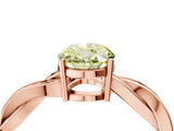 Rose gold Fancy Yellow Oval  Solitaire Twisted Pave Diamond Ring with Four-Prong Setting_16