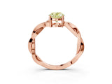 Rose gold Fancy Yellow Oval  Solitaire Twisted Pave Diamond Ring with Four-Prong Setting_83