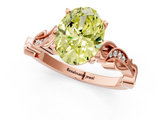 Rose gold Fancy Yellow Oval  Solitaire Vine Band with Milgrain Prong Setting_4