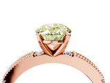 Rose gold Fancy Yellow Oval  Solitaire with Pavé Band and Four-Prong Setting_322