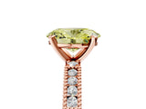 Rose gold Fancy Yellow Oval  Solitaire with Pavé Band and Four-Prong Setting_323