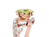 Rose gold Fancy Yellow Oval  Solitaire with Pavé Twist Band and Four-Prong Setting_84