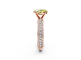 Rose gold Fancy Yellow Oval  Solitaire with Pave Band and Four-Prong Setting_5