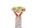 Rose gold Fancy Yellow Oval  Solitaire with Pave Band and Four-Prong Setting_8